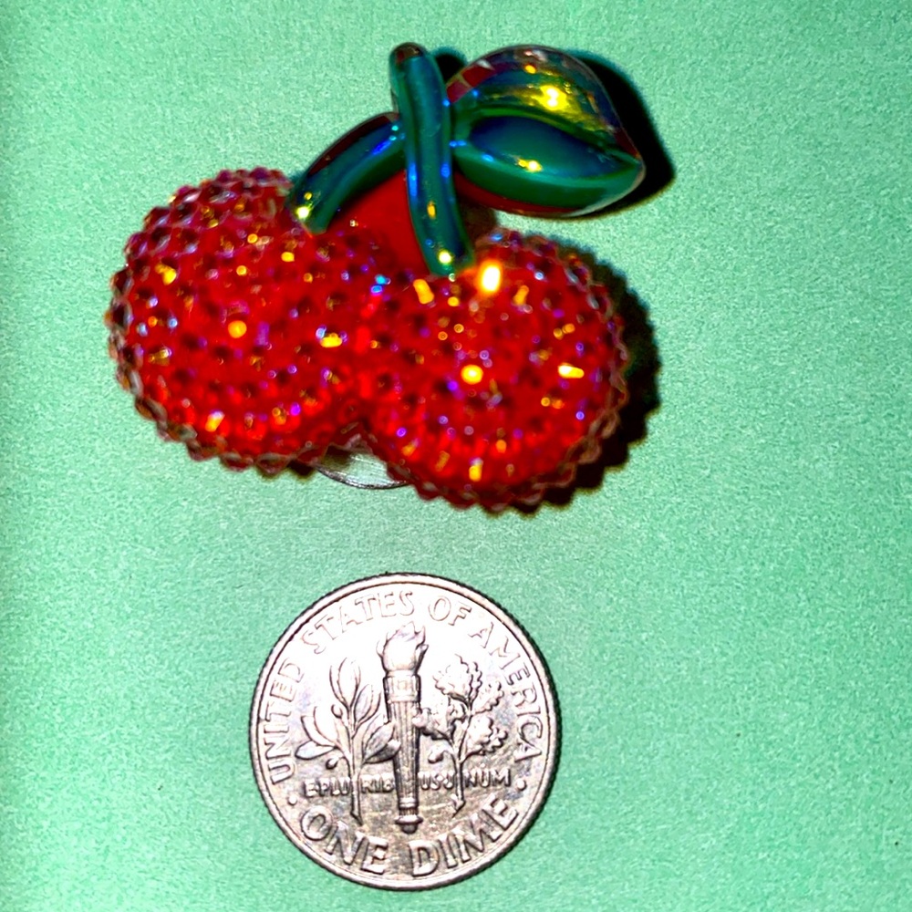 (10 for $15) Red & Green Sparkly Cherries  Acrylic Croc Shoe Charms